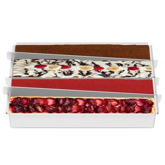 Moule à Gâteau Rectangulaire Avec Séparateur Amovible - 16.4x3.9x2.4 Pouces, Antiadhésif, Pour Tiramisu Et Desserts En Couches