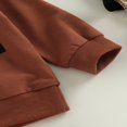 thumbnail image 4 of OUSITAID Girls Autumn Sets Brown Long Sleeve Letter Pullover Pumpkin Print Flared Pants, 4 of 6