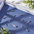 thumbnail image 3 of 30Pcs 2 Styles Punk Style Cone Alloy Rivets Platinum 20.5~28x6.5~9mm 15pcs/set, 3 of 9