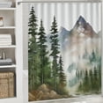 thumbnail image 6 of Creowell Mountain Trees Stream Pretty Shower Curtain Bathroom Decor 100% Polyester Fiber Bathroom Shower Curtain Set with Hooks 69x72, 6 of 7