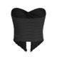thumbnail image 4 of Chaleco Top bandeau para mujer, estilo sexy, ajustado, color sólido, ombligo expuesto, traje de calle Kuymtek Negro T S para Mujer, 4 of 9