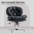 thumbnail image 4 of Armless Black Office Chair | Adjustable Height Task Chair for Home & Study - 25.6" x 25.6", 4 of 7