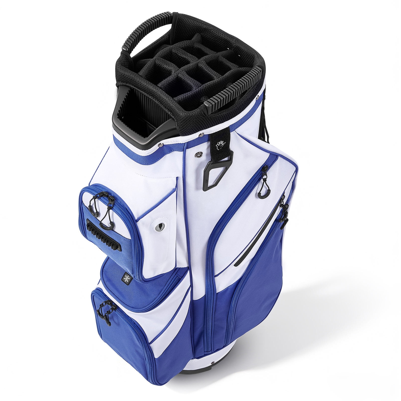 KFFKFF Golf Cart Bag with 15-Way Divider, Full-Length Club Organizer, Multiple Storage Pockets, Comfortable Shoulder Strap, Protective Rain Cover, Durable Zippers, Lightweight Polyester