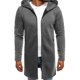 thumbnail image 1 of Men Zipper Hooded Long Jacket Hoodie, 1 of 2