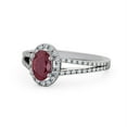 thumbnail image 2 of 0.86 Ct Oval Cut Genuine Diamond Red Ruby Gemstone Stunning Halo Ring for Women 14K White Gold Size 11.5, 2 of 7