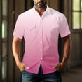 thumbnail image 7 of hotojiny Mens Short Sleeve Work Shirt Casual Gradient Button Down Shirts Stretch Outdoor Hiking Fishing Cargo Shirt with Pockets, 7 of 7