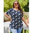 thumbnail image 4 of Zeagoo Womens Plus Size Tops Tunic Short Sleeve Crew Neck Shirts Casual Summer Blouse, 4 of 6
