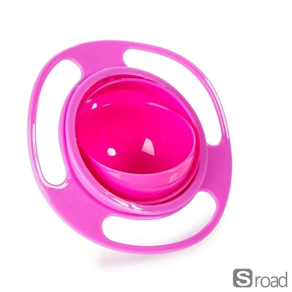 Spill-Proof Gyro Training Bowl With Lid, Unbreakable Plastic Practice Feeding Dish For Toddlers, Kids & Special Needs,A,funny