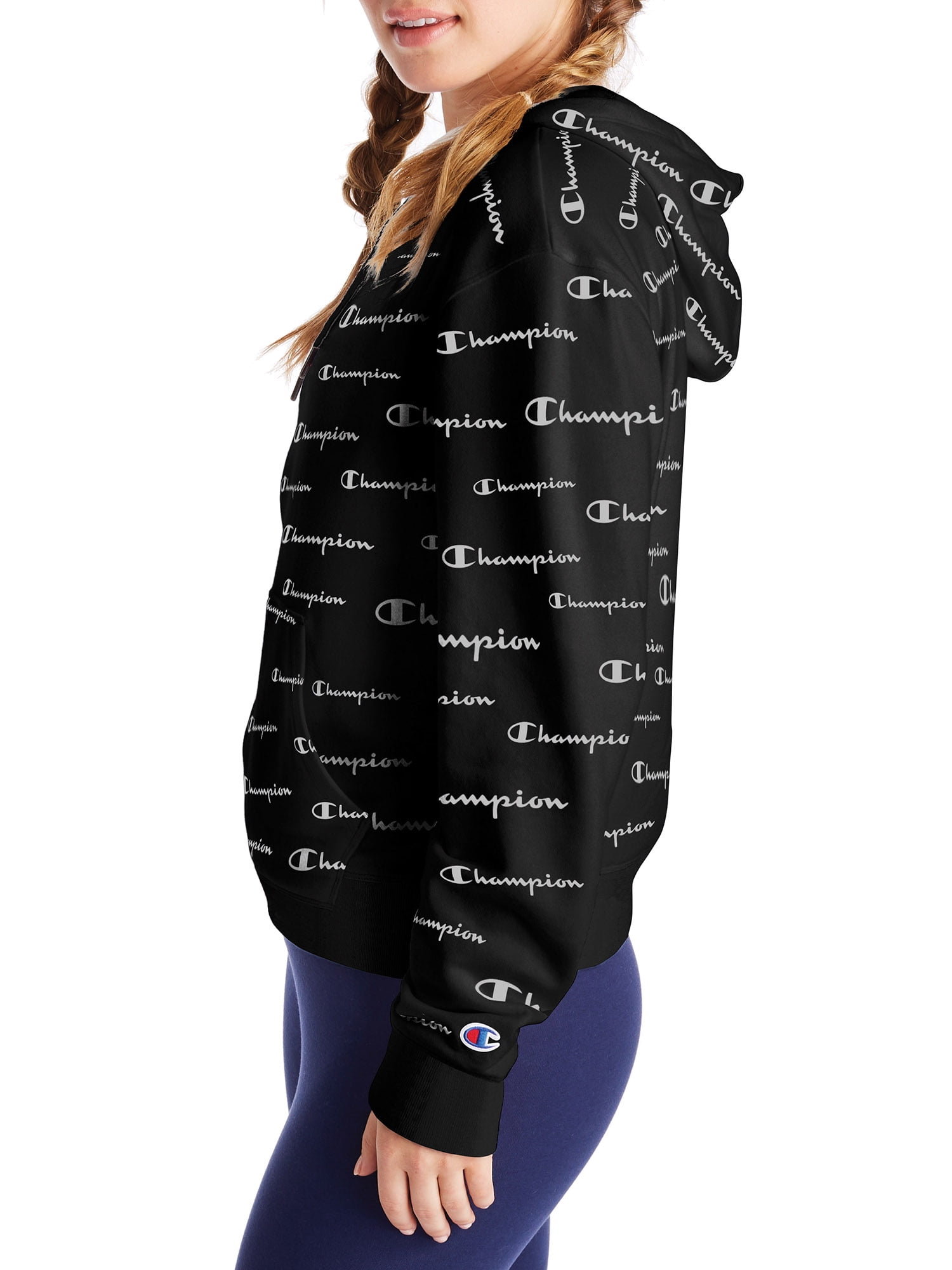 Champion all over shop print script boyfriend hoodie