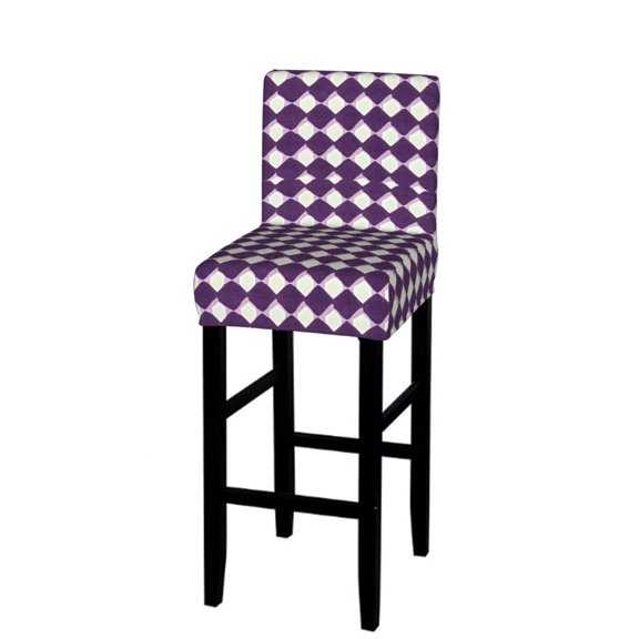 One Piece Bar Chair Stool Cover Is Soft And Comfortable Wrinkle Resistant Wear And Tear Resistant Stitched In Elastic Hem For Daily Use Violet Retro Houndstooth_2