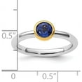 thumbnail image 6 of Sterling Silver Stackable Expressions w/Gold-plated Cr. Sapphire Ring - Ring Size 5.0, 6 of 8