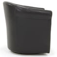 thumbnail image 3 of Fox Hill Trading Marlee Traditional Faux Leather Swivel Club Chair in Black, 3 of 4