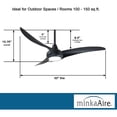 thumbnail image 3 of Minka-Aire Light Wave 52" Ceiling Fan with 3 blades - Coal w/ Extra Wall Control & Downrod - F844-CL-W-DR, 3 of 3