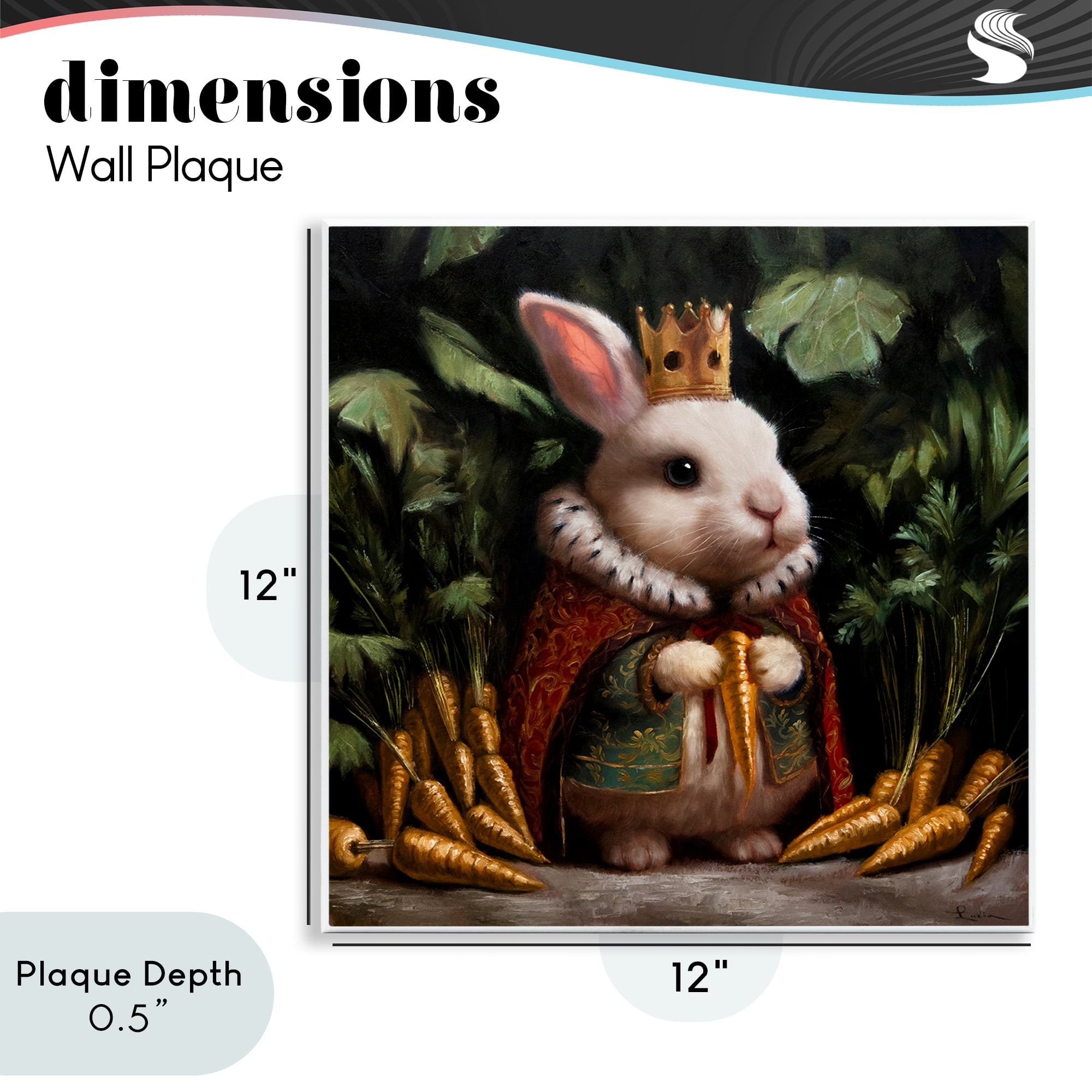 Stupell Industries Carrot Gold Royal Rabbit Wall Plaque Art, design by Lucia Heffernan