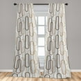 thumbnail image 2 of Retro Window Curtains, Oval Forms Interlacing and Minimal Design Print with Neutral Nude Colors, Lightweight Decor 2-Panel Set with Rod Pocket, Pair of - 28"x95", Taupe Tan and Coconut, by Ambesonne, 2 of 3