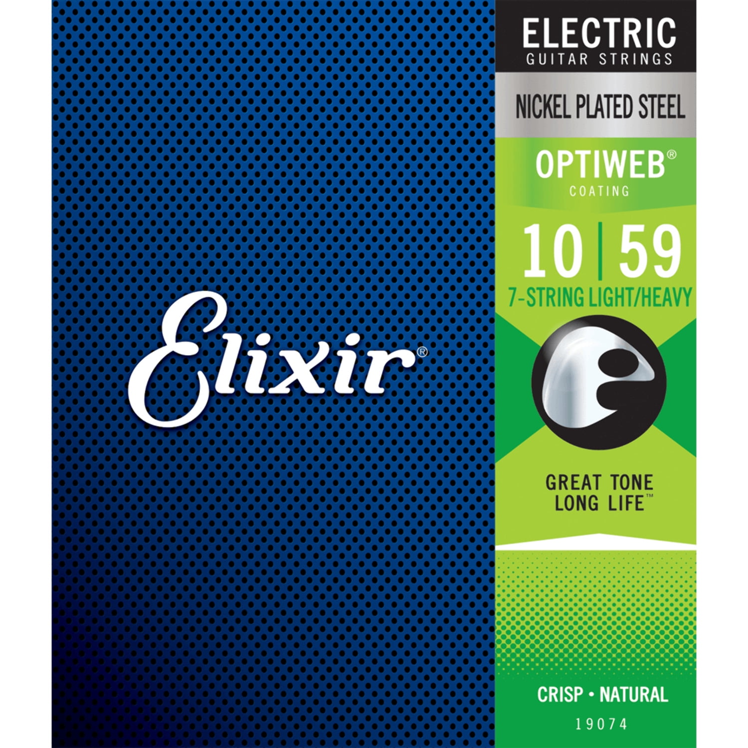 Elixir 19074-U Electric Guitar String Optiweb 7 String Light & Heavy