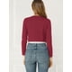 thumbnail image 5 of Cárdigan Allegra K Crop Top Dobladillo Curvo Frente Abierto Bolero Hombros De Otoño Invierno Para Mujer Borgoña XL, 5 of 6