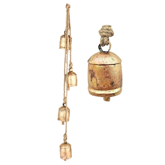 Vivanta Antique Wind Chimes Collection 36 in Gold Metal Hanging Holidays Wind Chimes, Festive Decor, Outdoor Indoor Home Decor