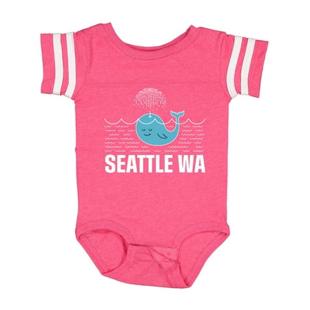 

Inktastic Seattle Washington Cute Whale Travel Gift Baby Boy or Baby Girl Bodysuit