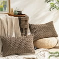 thumbnail image 3 of Holiday Deal Selection Phantoscope Quilted Velvet Braid Textured Pleated Decorative Throw Pillow Cover for Bed and Couch, 12" x 20", Brown, 2 Pack, 3 of 3