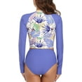 thumbnail image 4 of Women's Floral Rash Guard Swimwear Long Sleeve UPF 50+ Two Piece Swimsuit Set, 4 of 6