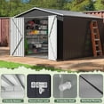 thumbnail image 2 of NETAJE 8'x8' Outdoor Metal Storage Shed with Plastic Floor, Galvanized Steel Shed with Vents & Lockable Doors for Backyard, Garden, Lawn, 2 of 8