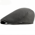 thumbnail image 2 of SikaFu Beret Cap Spring Summer Sun Hats for Men Women Artist Painter Flat Cap Solid Plain Breathable Mesh Cap Vintage Men Berets, 2 of 6