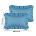 thumbnail image 2 of REGALWOVEN Queen(20"x30") Pillowcase with Envelope Closure, Ruffled Pillow Shams Set of 2, Blue, 2 of 6