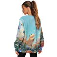 thumbnail image 2 of HELLHERO Capybara Flower Print Sweatshirt for Women Soft Crewneck Loose Fitting Pullover Tops Casual Long Sleeve Sweatshirt Size XXXL, 2 of 7