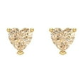thumbnail image 3 of 1 ct Screw-Back Stud Earrings for Women | 5mm Heart Cut Natural Morganite | 18K Yellow Gold, 3 of 5