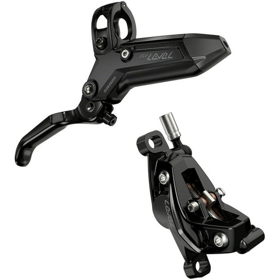 SRAM Level Silver Stealth Disc Brake and Lever - Front, Post Mount, 4-Piston, Aluminum Lever, SS Hardware, Black, C1
