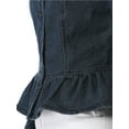thumbnail image 6 of DARING DIVA Women's Button Down Cropped Ruffle Hem Denim Jacket XS Blue, 6 of 6