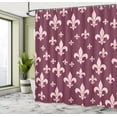 thumbnail image 4 of Ambesonne Fleur De Lis Shower Curtain, Lily Pattern Retro Art, 69"Wx70"L, Dark Magenta, 4 of 4