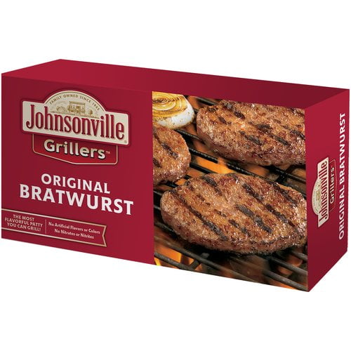 Johnsonville Grillers Original Bratwurst Patties, 6 Count, 24 Oz ...