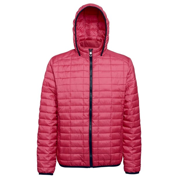 2786 - Chaqueta con capucha acolchada en formal de panal de abeja para hombre (Rojo) 2786 UTRW5018_red