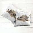thumbnail image 2 of Ambesonne African Throw Pillow Cover 2 Pack, Animals on Savannah Modern, 18", White and Brown, 2 of 6