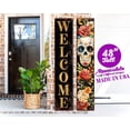 thumbnail image 3 of Vintage Dia de los Muertos Sugar Skull Welcome Porch Sign | Reversible, 3 of 7