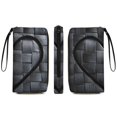 thumbnail image 2 of Womens Wallet Bifold Ladies Cluth Bag Wristlet Wrist Strap Long Purse Black Heart Pattern Design, 2 of 6
