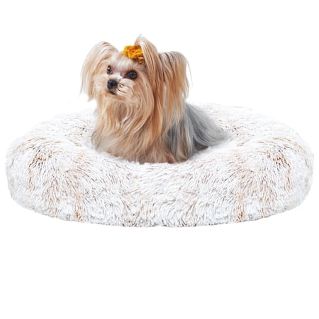 JOYELF Donut Dog Bed Cuddler, Calming Dog Bed Anti Anxiety Round Dog Bed with Washable, Ultra Soft Self Warming Sleeping Pet Bed for Dogs, Cats, Puppies, Kittens