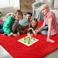 thumbnail image 3 of Red Shag Area Rugs for Bedroom Living Room,Ultra Soft Fluffy Christmas Area Rugs 5X8 for Dorm, Indoor Carpet Nursery Rugs for Kids Girls Room Home Decor, 3 of 17