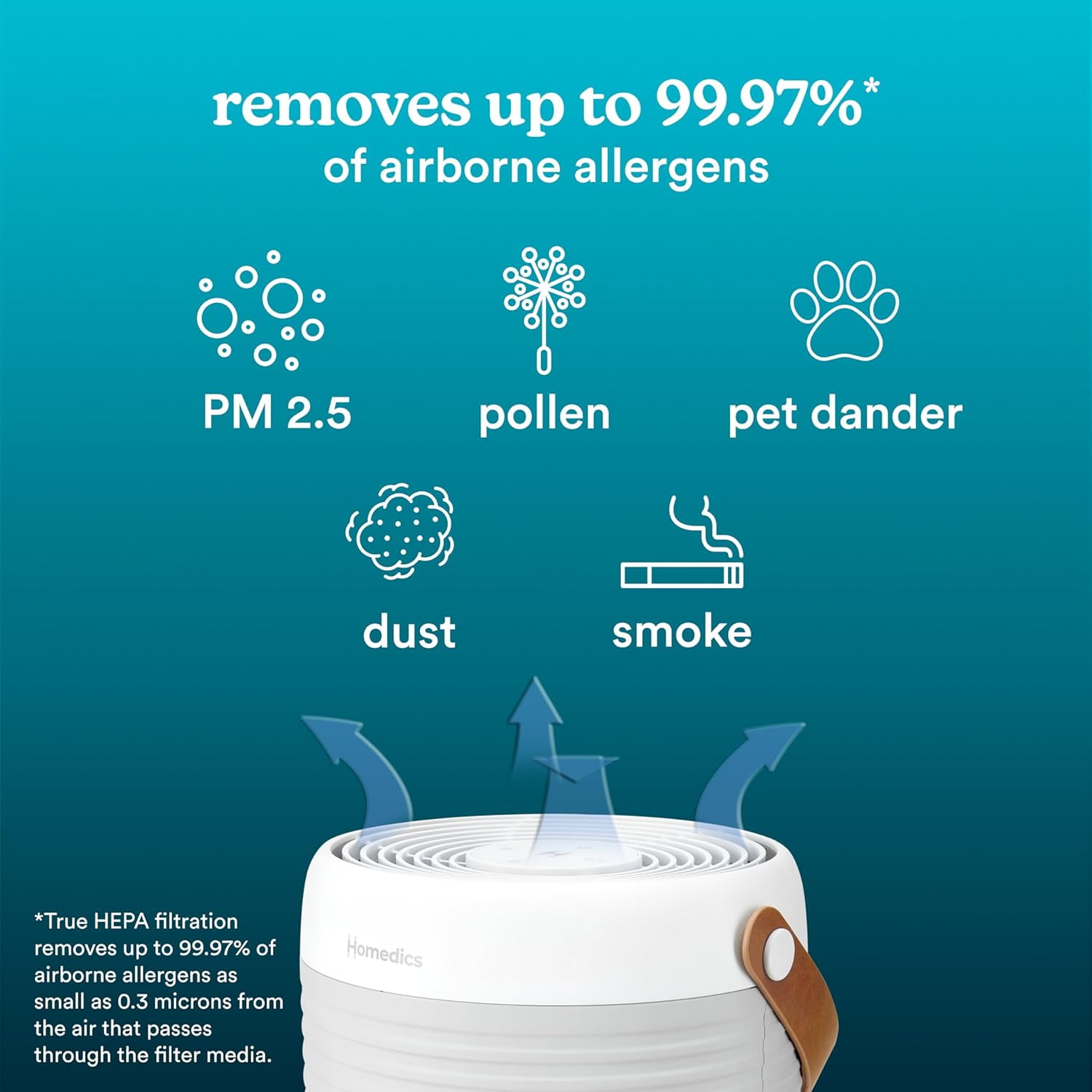 Homedics 3-in-1 True HEPA Replacement, Air Purifier Filter, Activated Carbon , Air Cleaner, for AP-T95,AP-T100-GY