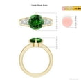 thumbnail image 5 of ANGARA Lab Grown Round Emerald Engagement Ring with Lab Diamonds for Women in 14K Yellow Gold (Size-9mm) | May Birthstone Jewelry for Her | Lab-Grown Emerald Engagement Ring, 5 of 8