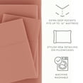 thumbnail image 5 of Noble Linens 4 Piece Solid Microfiber Bed Sheet Set, Clay, Full, 5 of 11