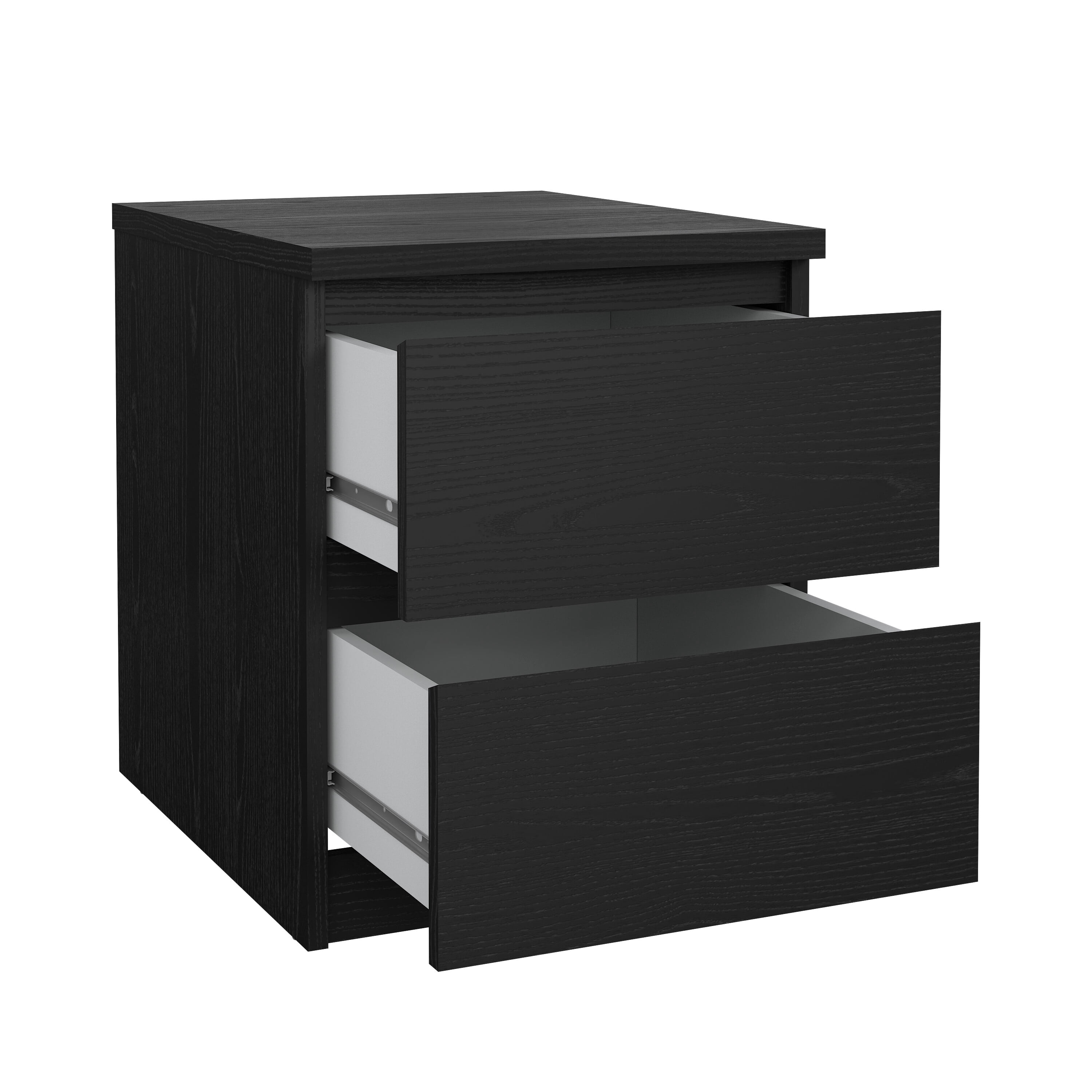 Tvilum Scottsdale 2 Drawer Wood Nightstand in Black