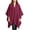 Wine A, variant on Cape Shawl for Women Elegant Solid Open Front Wrap Simple Double Sided Poncho Cover Up Dressy Party Travel Office Leisure Layering Cloak with Split Hem