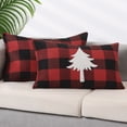 thumbnail image 2 of Unique Bargains Plaid Print Throw Decorative Pillow Covers Farmhouse Pillowcase Pack of 2 Tree 12" x 20", 2 of 6