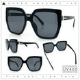 thumbnail image 2 of Womens Oversize Square Minimal Chic Mod Inset Lens Sunglasses All Black, 2 of 9