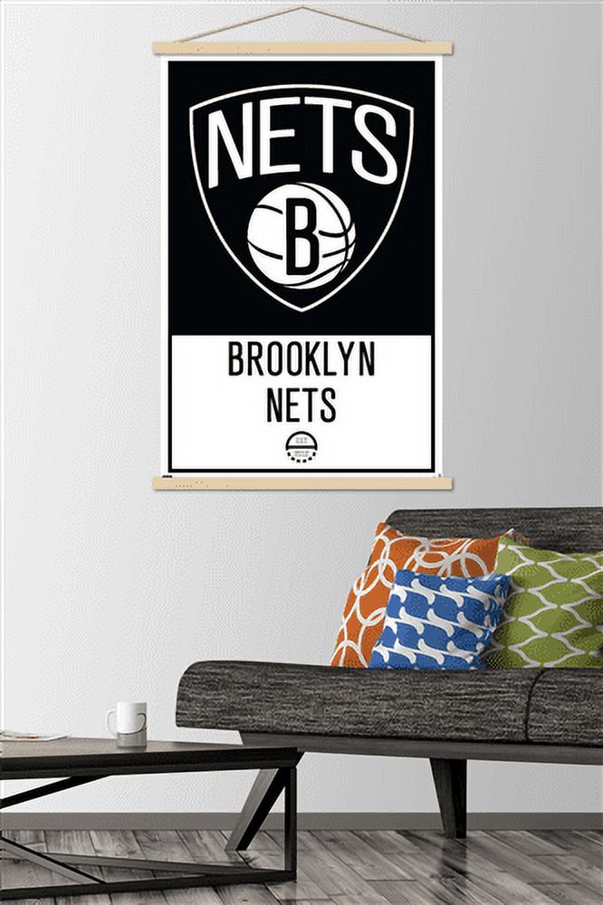 NBA Brooklyn Nets - Logo 21 Wall Poster with Magnetic Frame, 22.375" x 34"