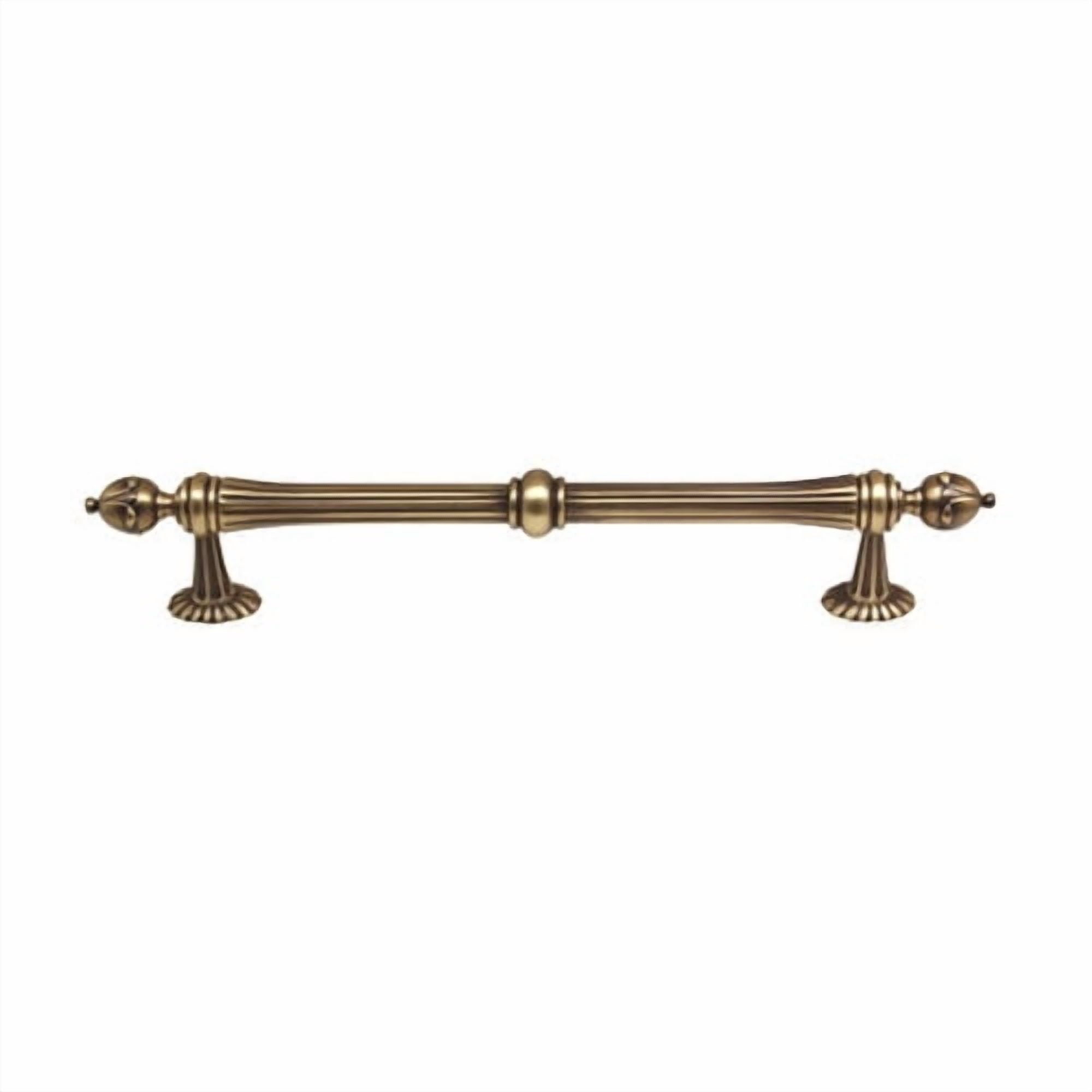 Ornate 12" Center Appliance Pull, Polished Brass