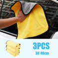 thumbnail image 2 of 3Pcs Car Wash Towel Microfiber Plush Cleaning Drying Cloth Car Care Cloth 30x40cm, 2 of 11